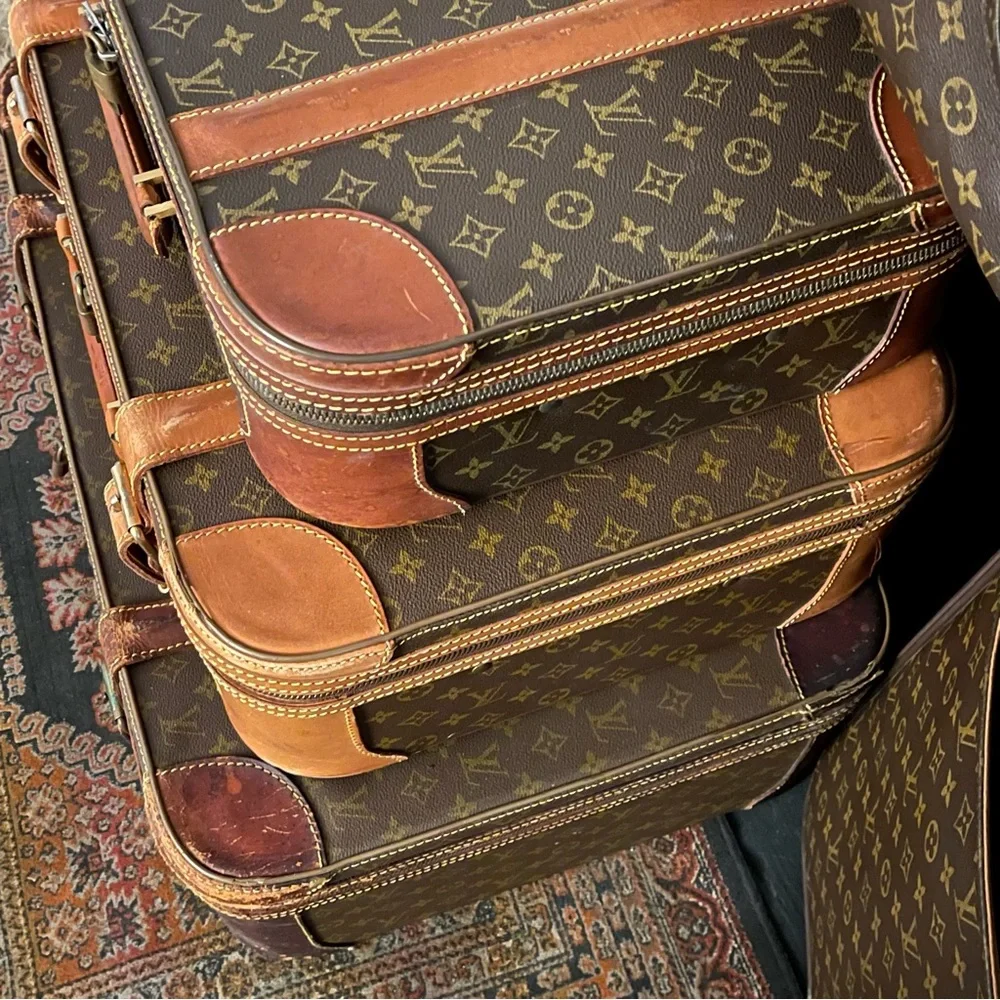 Louis Vuitton Vintage Stratos Luggage Trunk/Suitcase Stack, Set of Three - Picture 3 of 8
